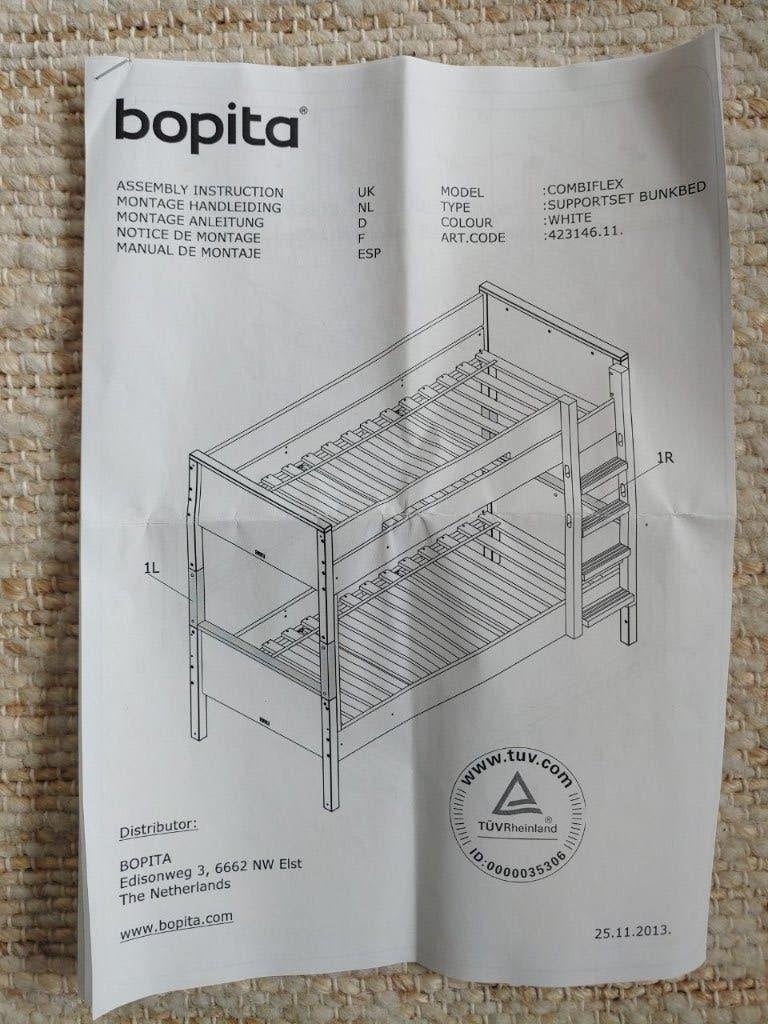 Combiflex-structuur om 2 Bopita-bedden op elkaar te leggen, Ophalen, Gebruikt, Stapelbed