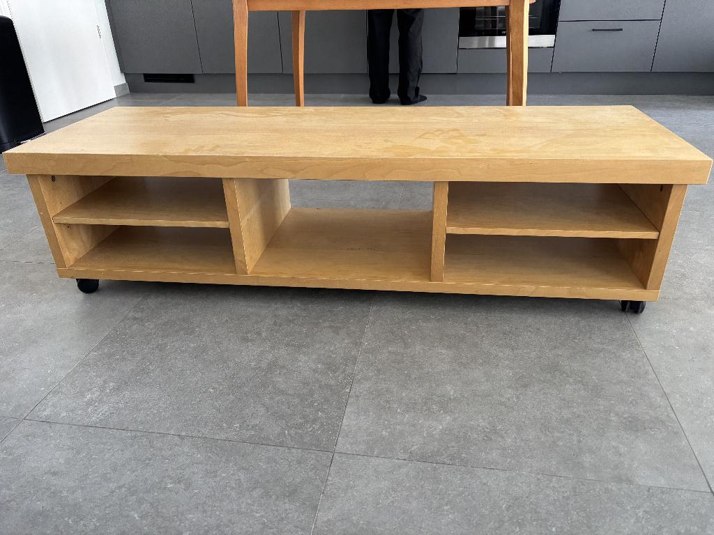 Meuble tv, 25 à 50 cm, Contreplaqué bois clair, Moins de 100 cm, 100 à 150 cm