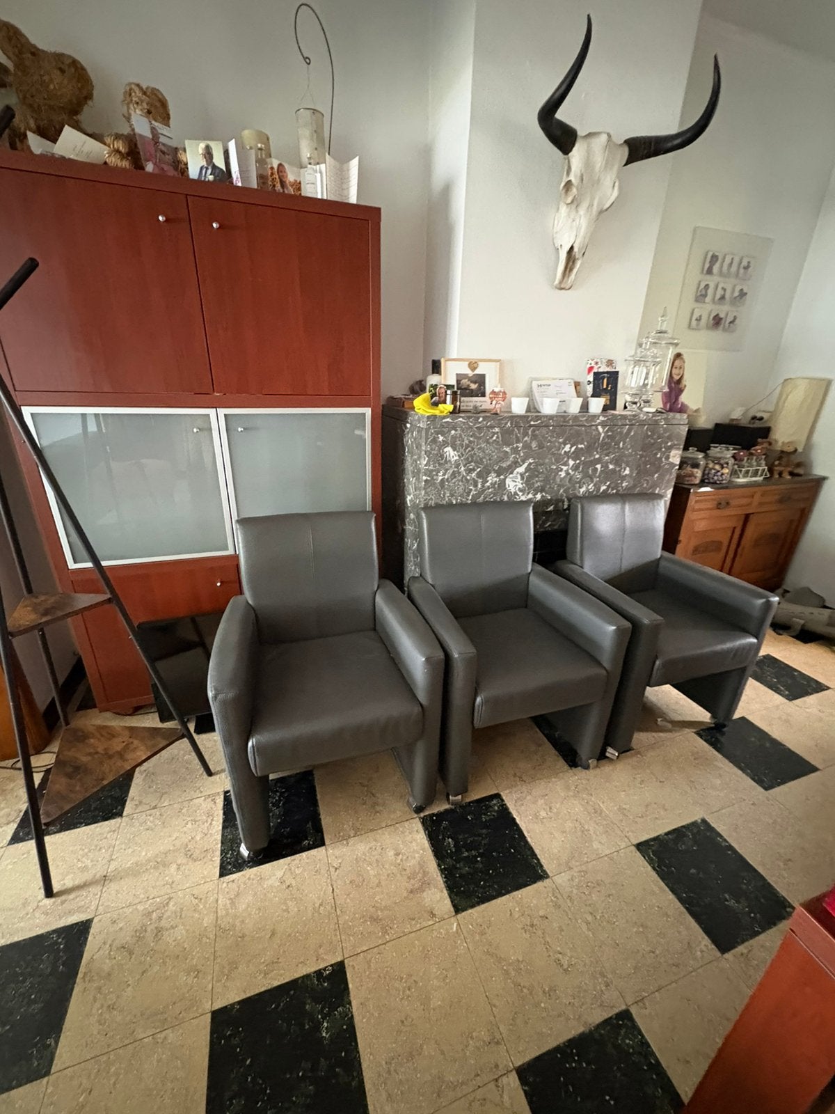 Zetel 6 stuks, Maison & Meubles, Chaises, Gris, Enlèvement, Cuir, Cinq, Six Chaises ou plus