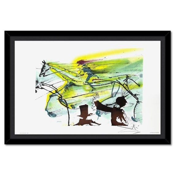 Salvador Dali litho cheval de course "race horse", Antiquités & Art, Numéroté, Enlèvement ou Envoi, Animaux et nature