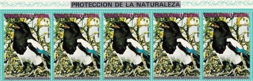 Timbres Animaux oiseaux Guinée Equat, Envoi, Affranchi