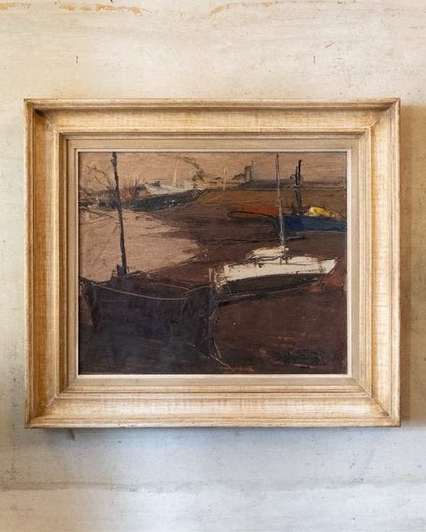 Peinture de René Engelen « Ships Kattendijk », Jardin & Terrasse, Enlèvement, Comme neuf