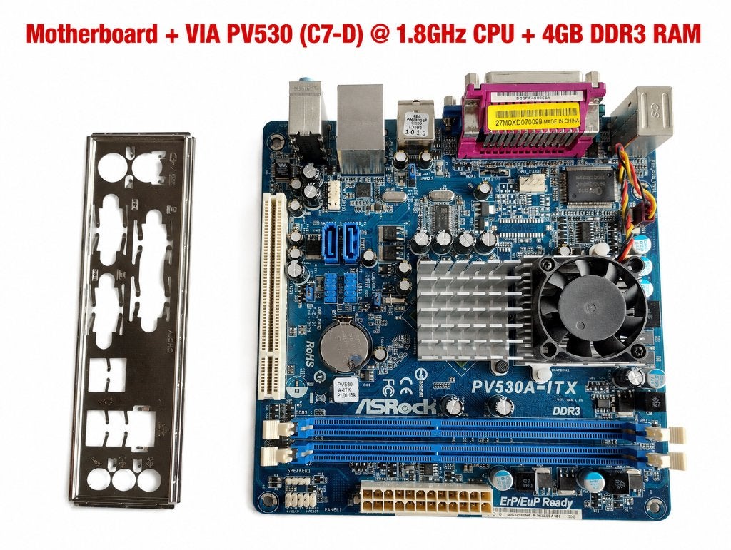 moederbord + CPU + RAM: ASRock PV530A-ITX + VIA 1.8GHz + 4GB, Computers en Software, Moederborden, Gebruikt, DDR3, Ophalen of Verzenden