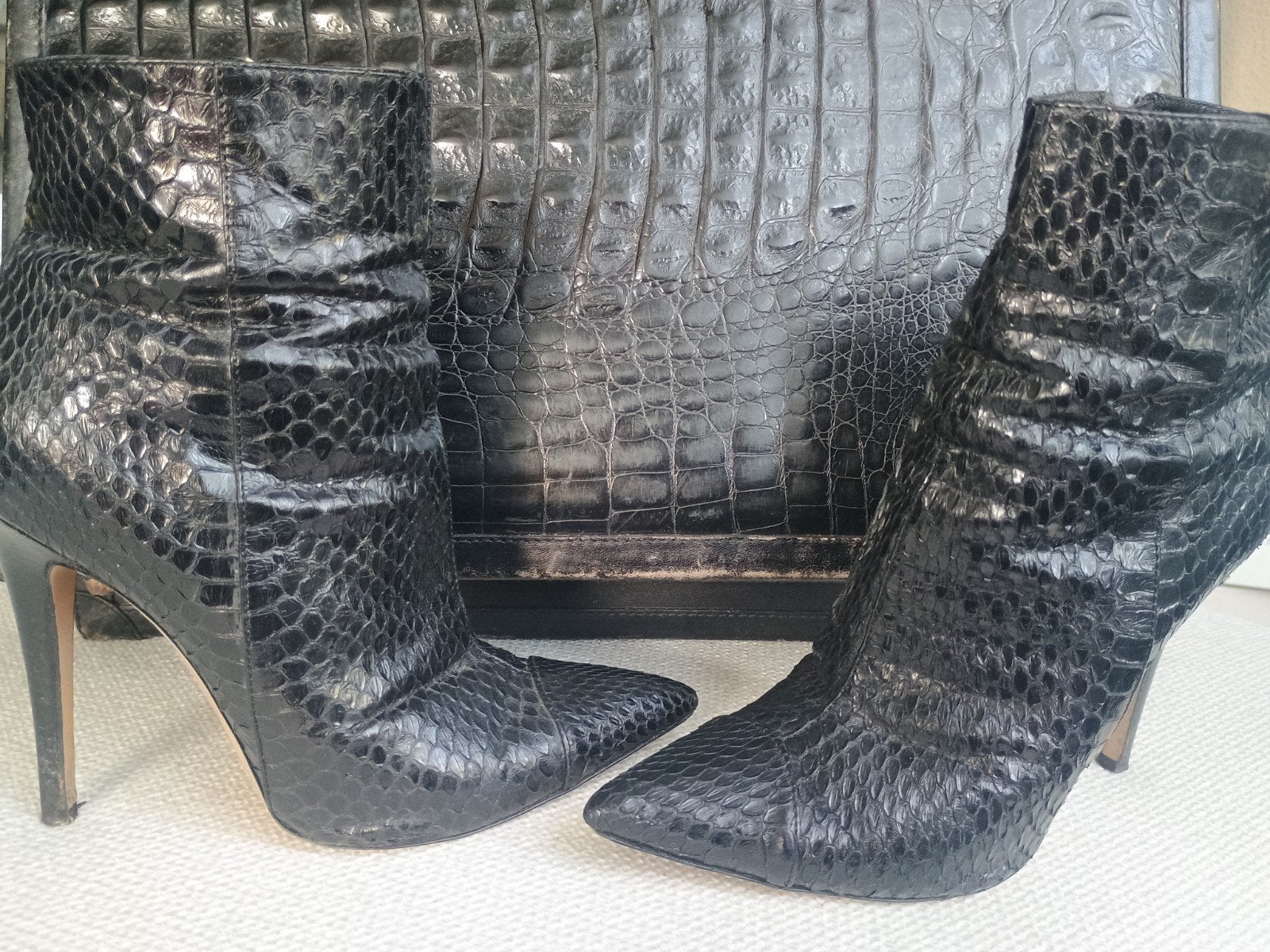 Dsquared2 slangenleer laarzen 36, Zwart, Ophalen of Verzenden, Zo goed als nieuw, Dsquared2
