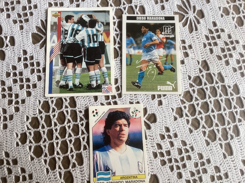 2 stickers + kaartje DIEGO MARADONA, Enlèvement ou Envoi, Utilisé