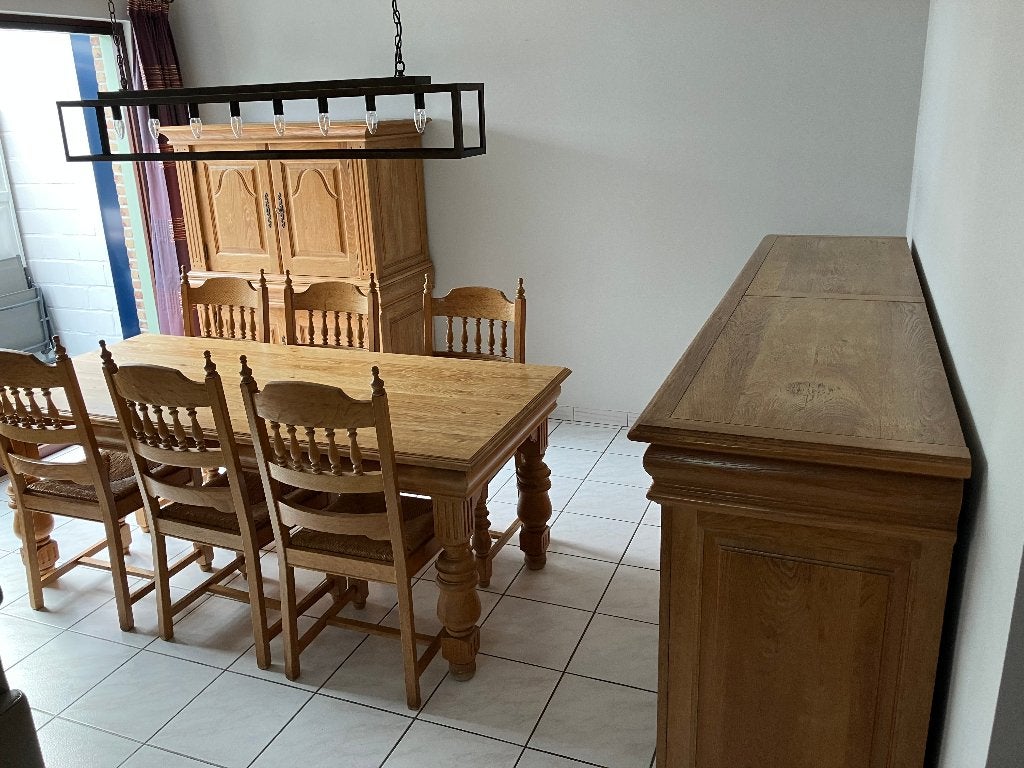 Eiken eetkamer, Huis en Inrichting, Complete eetkamers, Gebruikt, 6 tot 8 stoelen, Ophalen