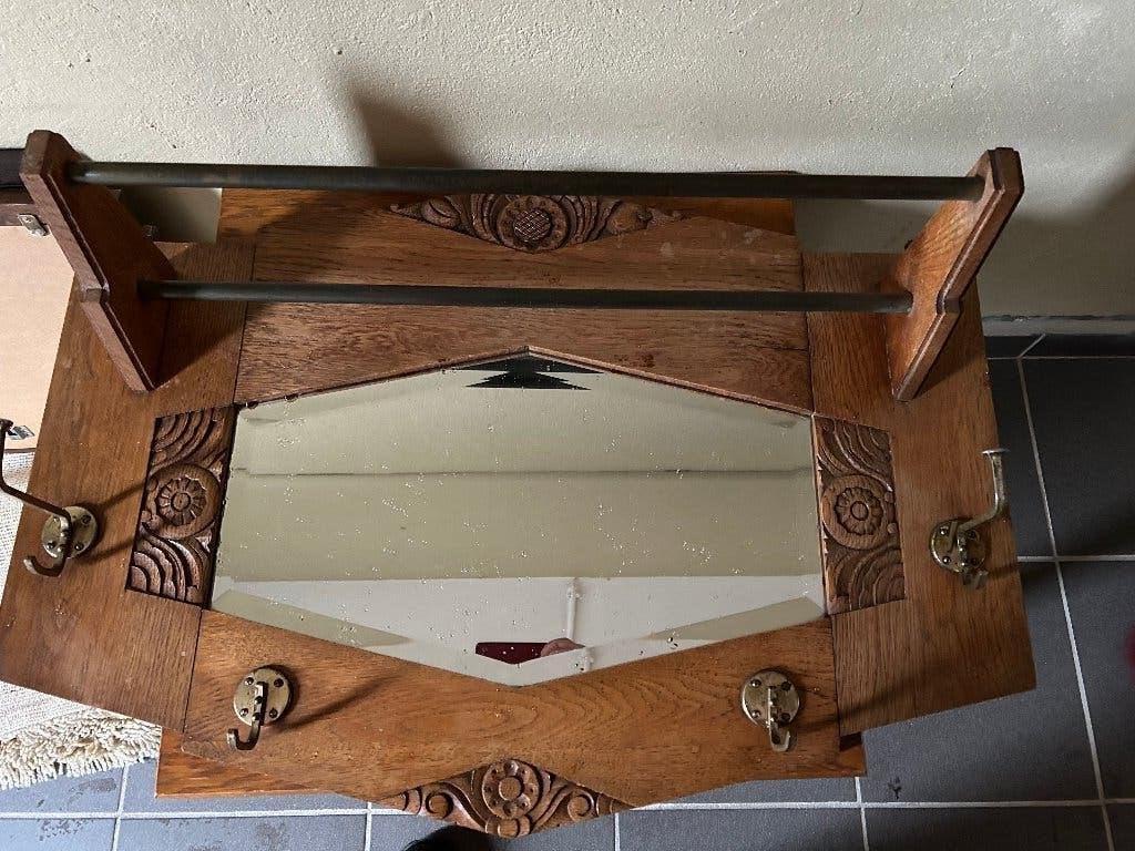 Prachtige antieke kapstok H 58cm B 80cm, Ophalen, Gebruikt, Hout, Wandkapstok