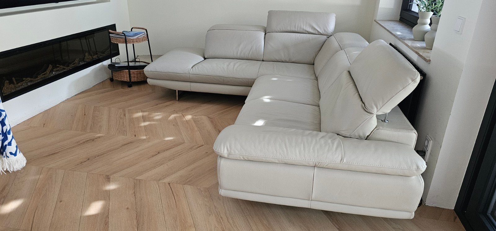 Leren hoekbank ITALSOFA van echt leer – kleur cappuccino, Ophalen, Leer