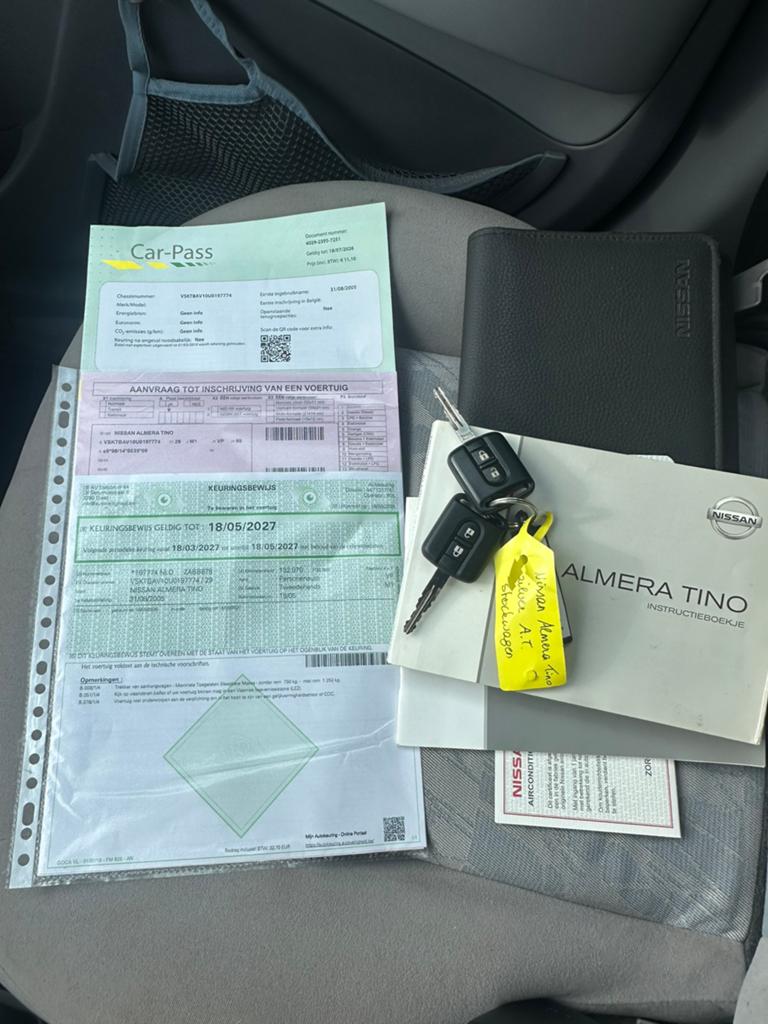 Nissan Almera Tino benzine, GARANTIE, AUTOMAAT, airco, …, Auto's, Nissan, 4 cilinders, Almera Tino, Bedrijf, 5 zetels