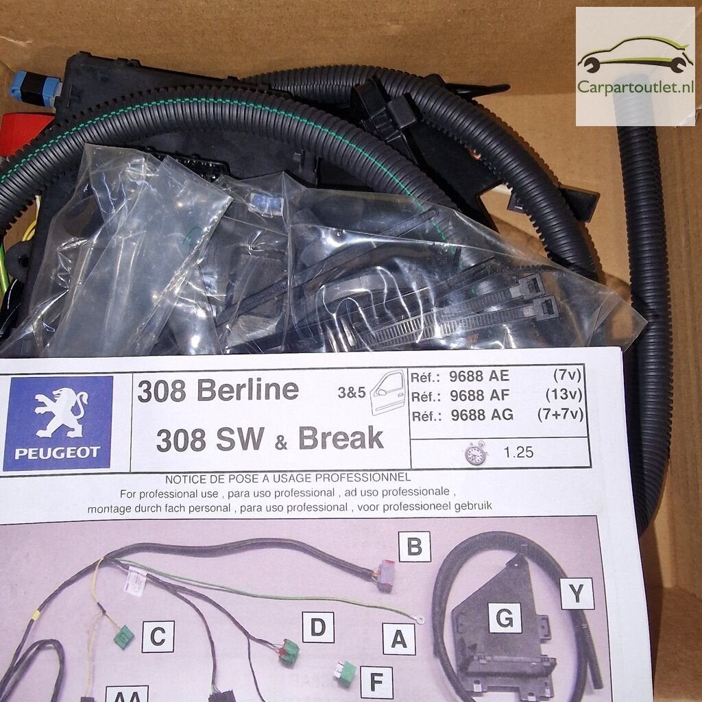 Trekhaak kabelset 7 polig 9688AE nieuw Peugeot 308 Berline, Auto-onderdelen, -, -, Nieuw, Ophalen of Verzenden