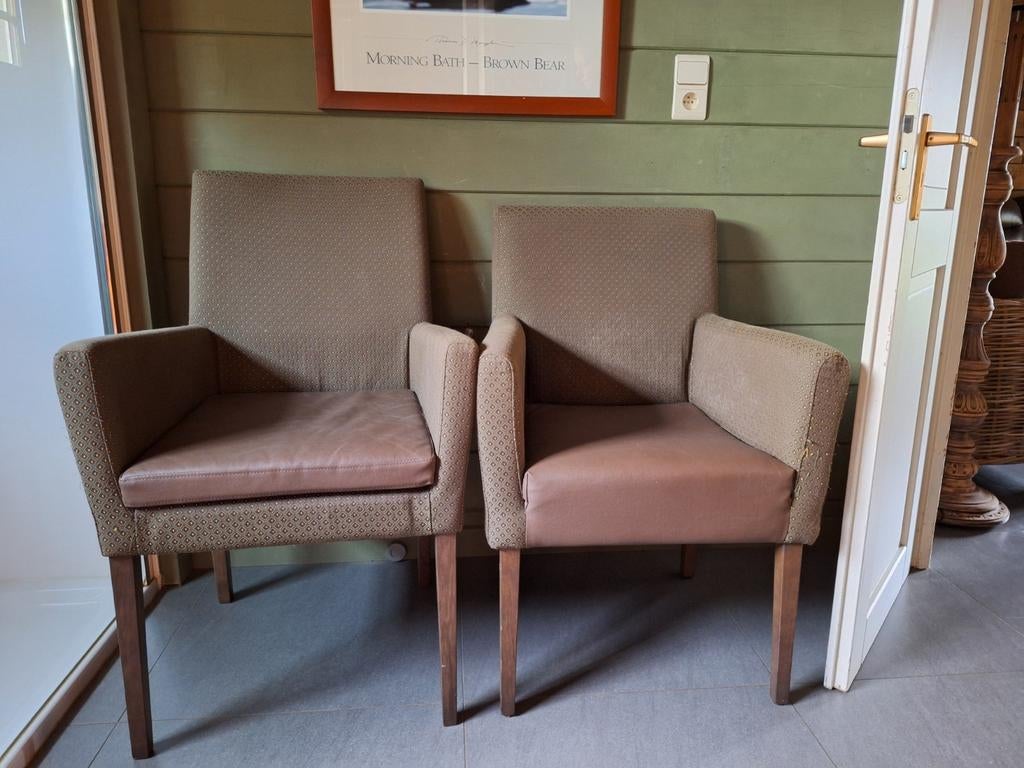 Retro zeteltjes 2x, Huis en Inrichting, Ophalen, Zo goed als nieuw, Leer, Retro
