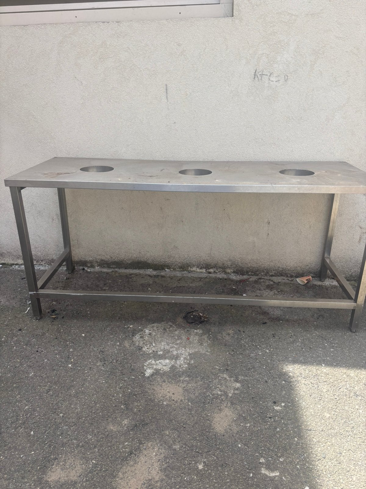 Table en inox bonne  état, Jardin & Terrasse, Enlèvement, Comme neuf