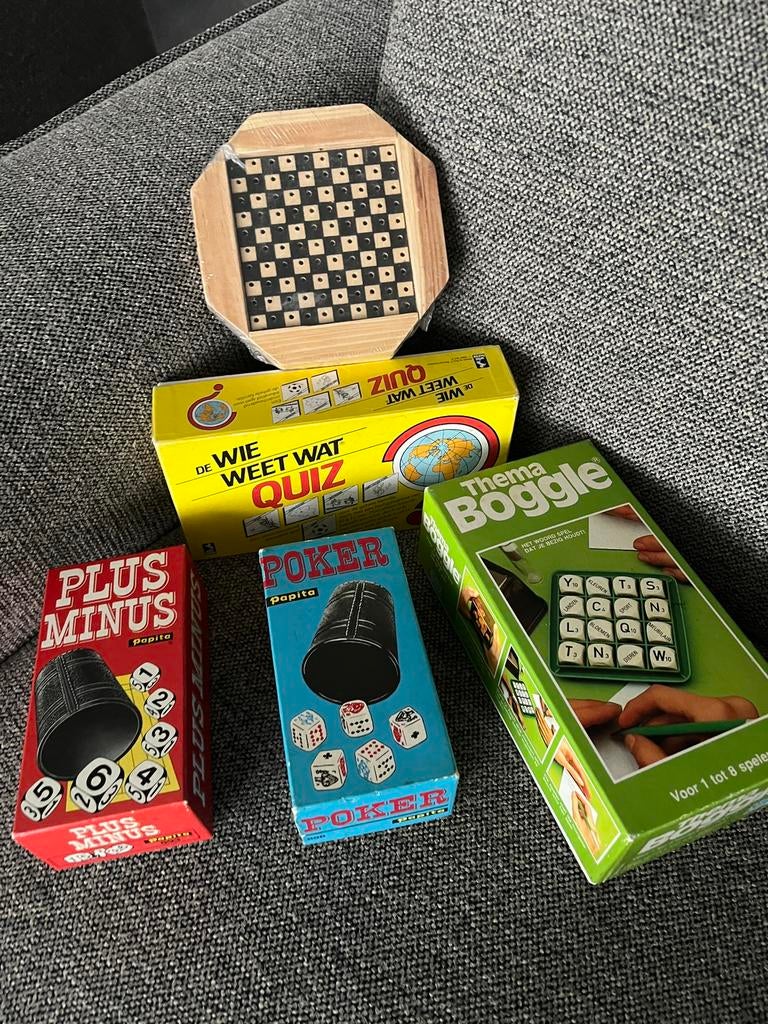 Pakket met 5 gezelschapsspelletjes aan 20 euro, Hobby en Vrije tijd, Drie of vier spelers, Ophalen