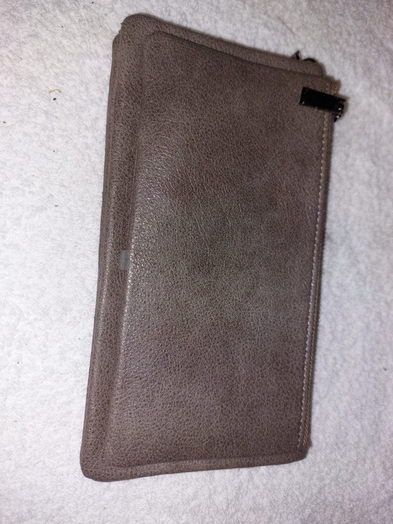 grote lederen geldbeugel, nieuw, Handtassen en Accessoires, Portemonnees, Overige merken, Beige, Ophalen of Verzenden, Zo goed als nieuw