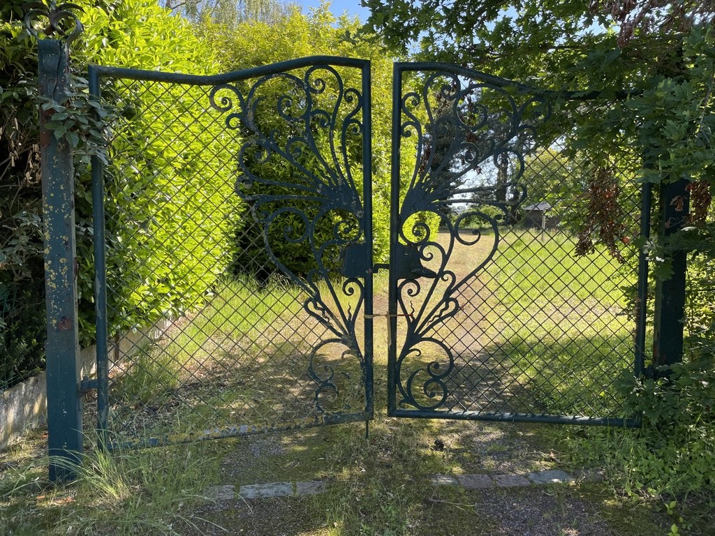 oud smeedijzeren hek, Jardin & Terrasse, Portes de jardin, 200 cm ou plus, Portail battant, Enlèvement, 200 cm ou plus