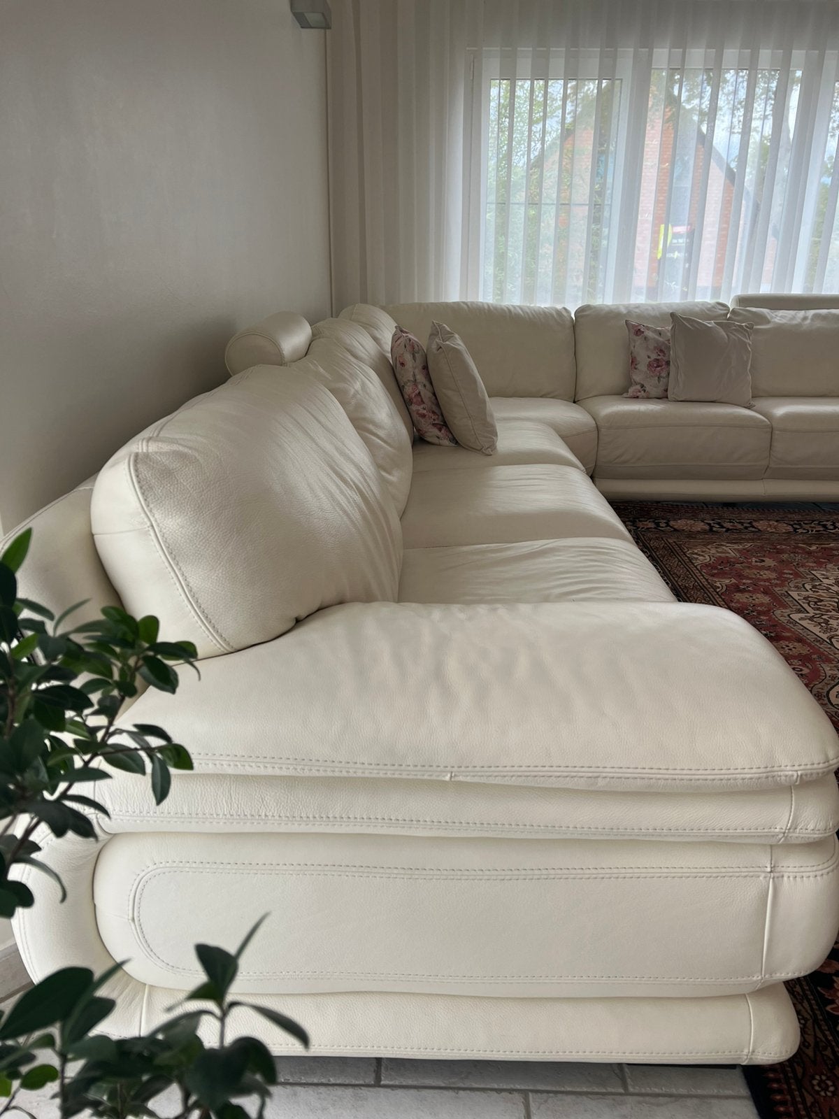 Hoekzetel beige van echt leder , merk: chateau d’Ax, Ophalen, Zo goed als nieuw