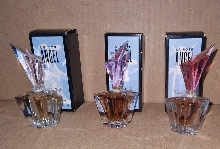 3 miniatures de parfum Angel Lys Rose  Violette 5 ml pleine, Bijoux, Sacs & Beauté, Envoi, Comme neuf