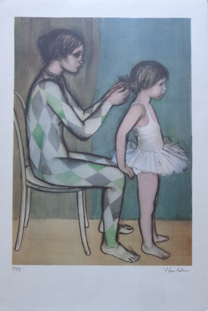 AUL SMOLDERS / BALLERINA'S / KLEURLITHO / 56x38cm / SIG, Édition limitée, Enlèvement ou Envoi, Portraits et figures, Lithographie