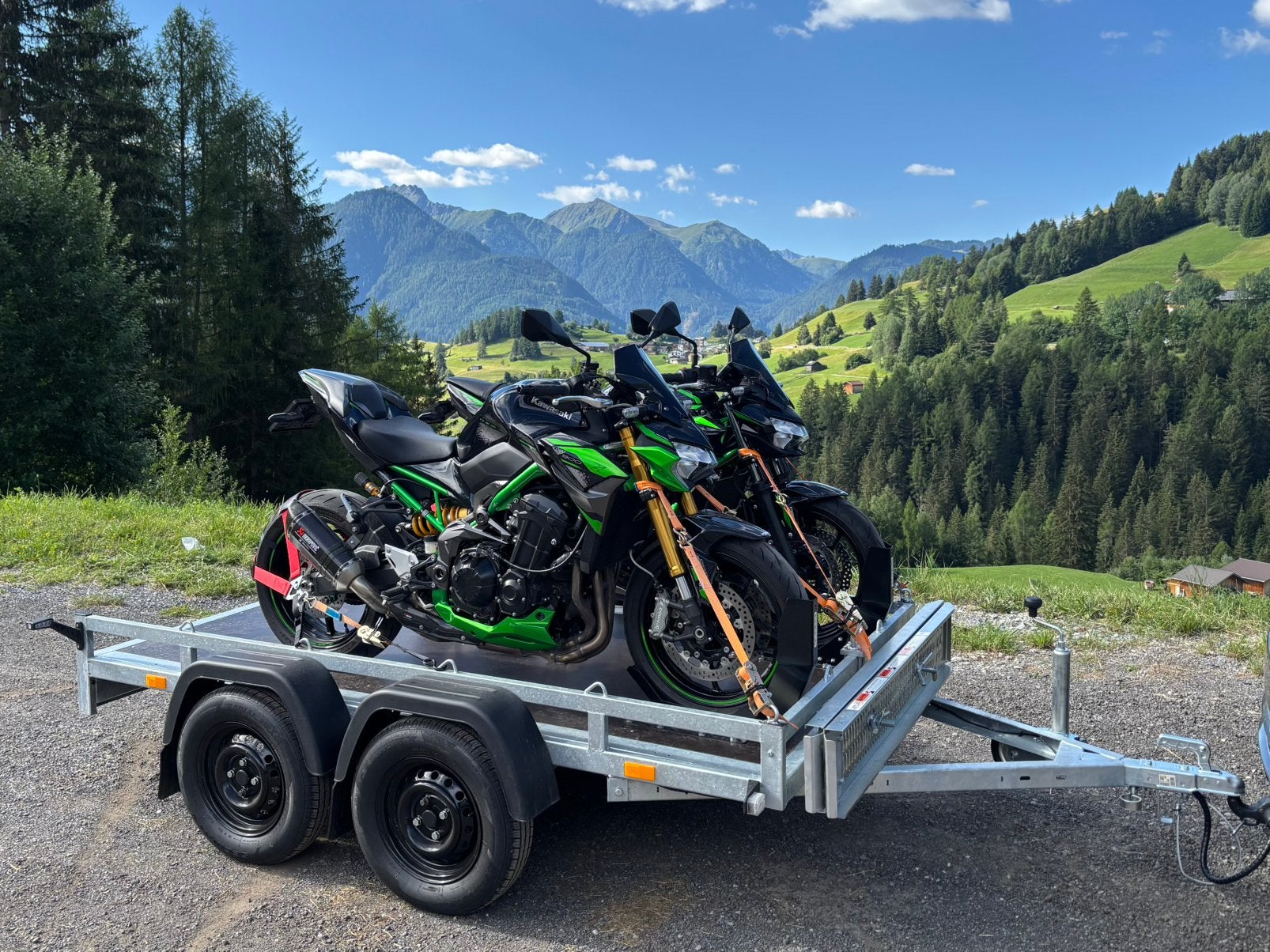 Nieuwe motor transport aanhanger, Autos : Divers, Remorques, Comme neuf, Enlèvement