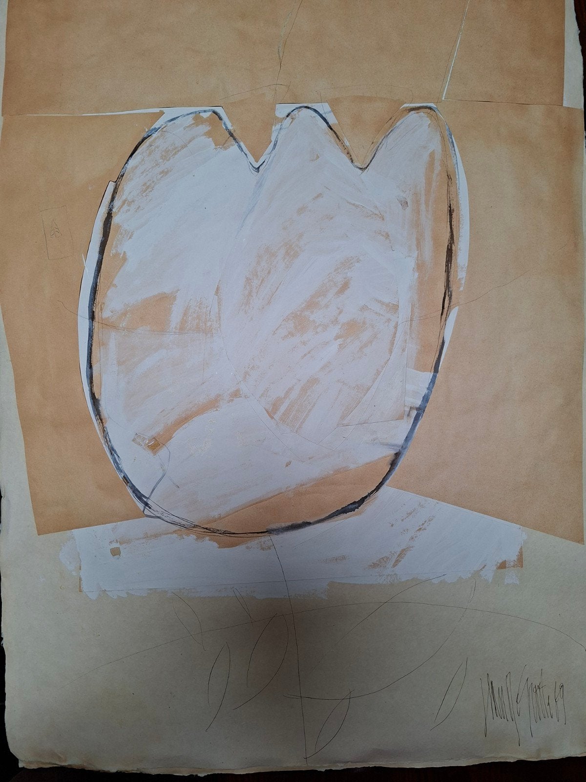 DE GROOT Jan "Bloem" gemengde techniek en collage, Ophalen of Verzenden