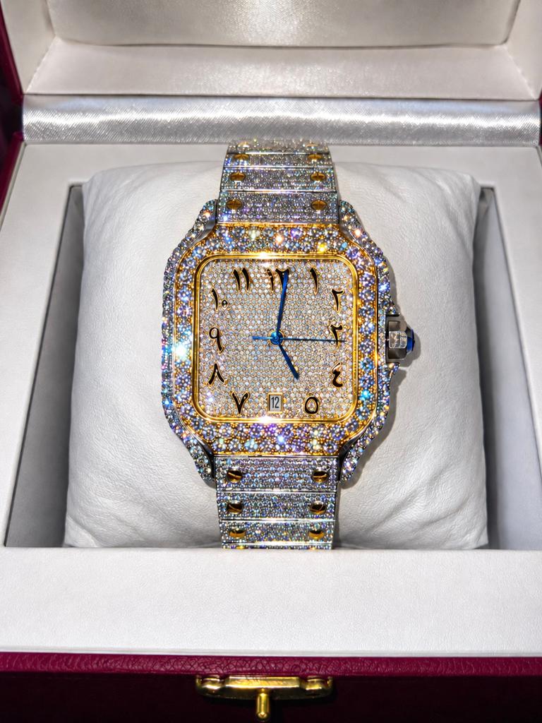 Montre VVS diamant, Handtassen en Accessoires, Horloges | Heren, Nieuw, Polshorloge, Overige merken, Staal, Staal, Ophalen of Verzenden