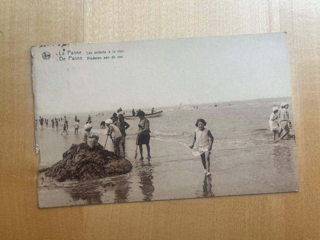 Postkaart  De Panne: Kinderen aan de zee -1934, Verzenden, 1920 tot 1940, Gelopen, West-Vlaanderen