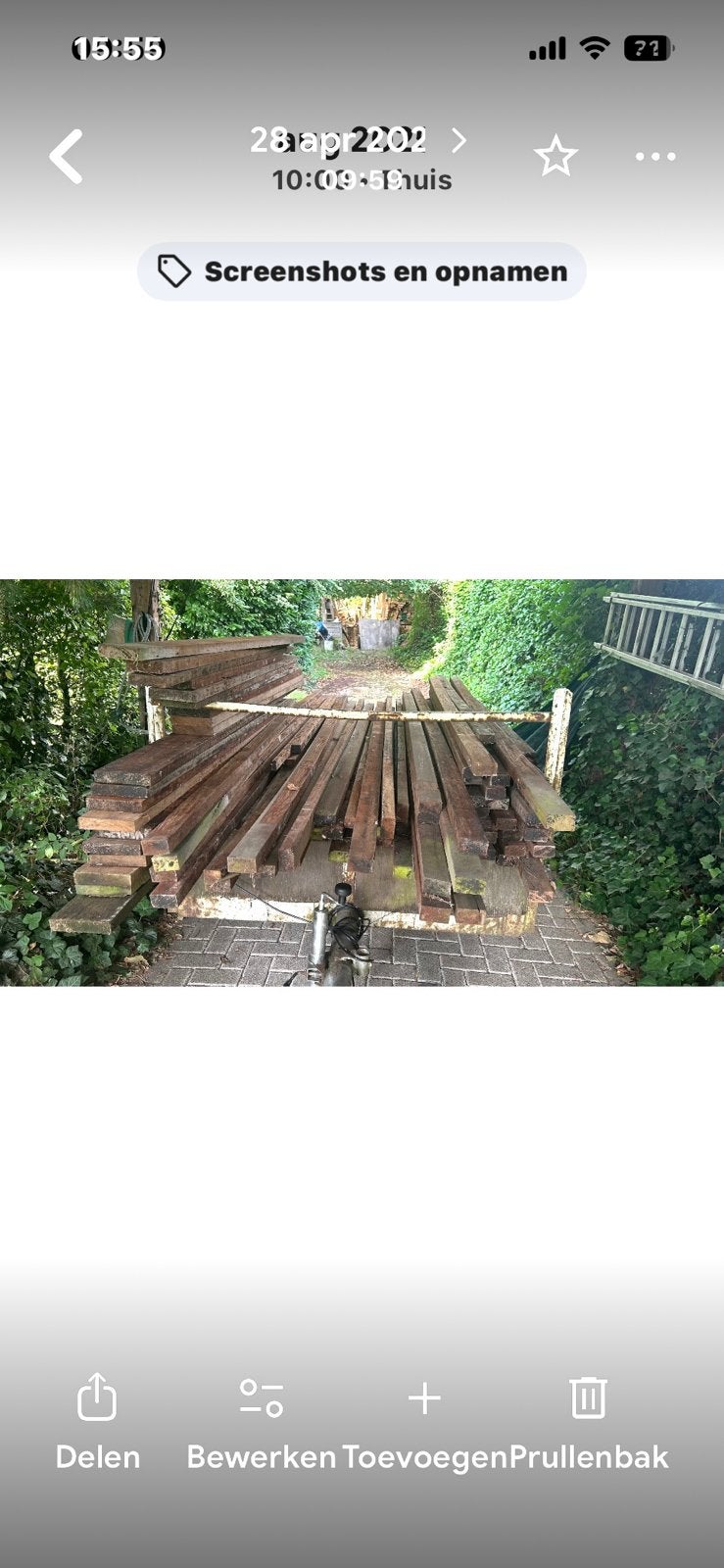 Hardhout zeer duurzaam., Tuin en Terras, Ophalen, Hardhout