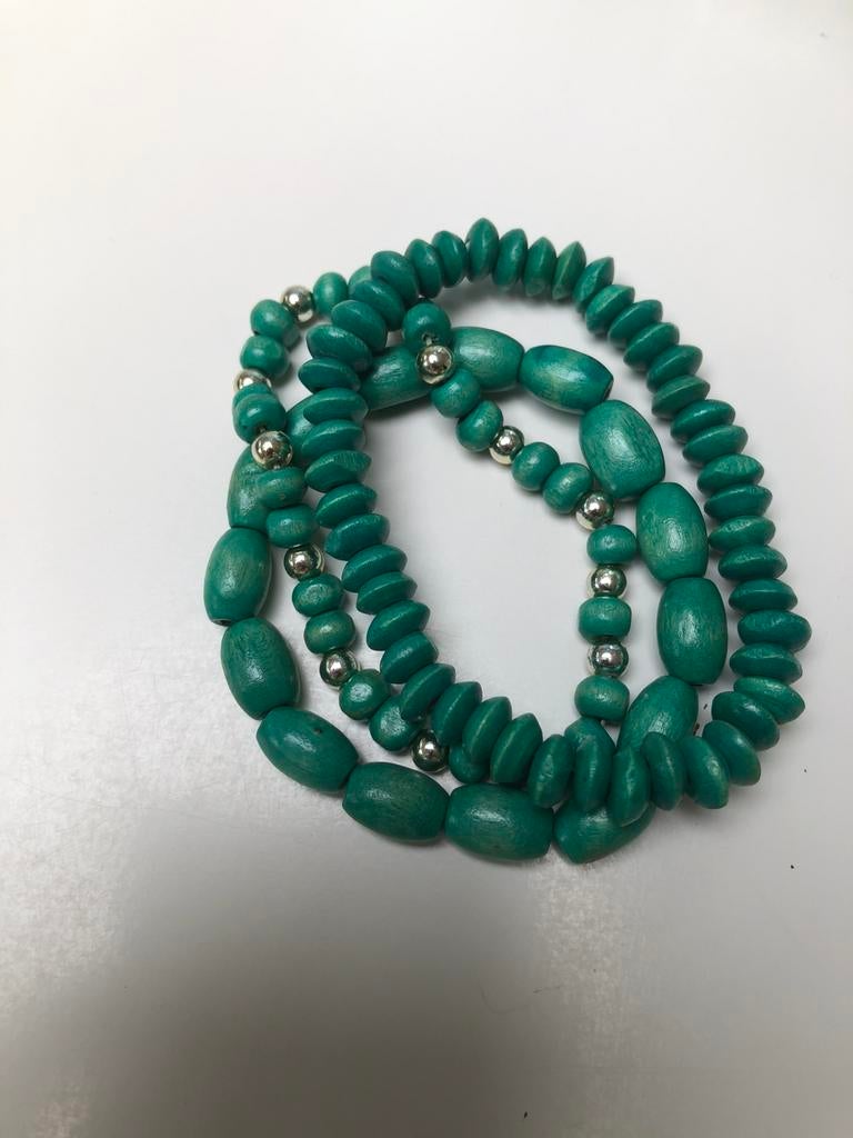 Set van 3 groene armbandjes, Handtassen en Accessoires, Armbanden, Ophalen of Verzenden, Gebruikt, Groen, Kunststof of Plastic