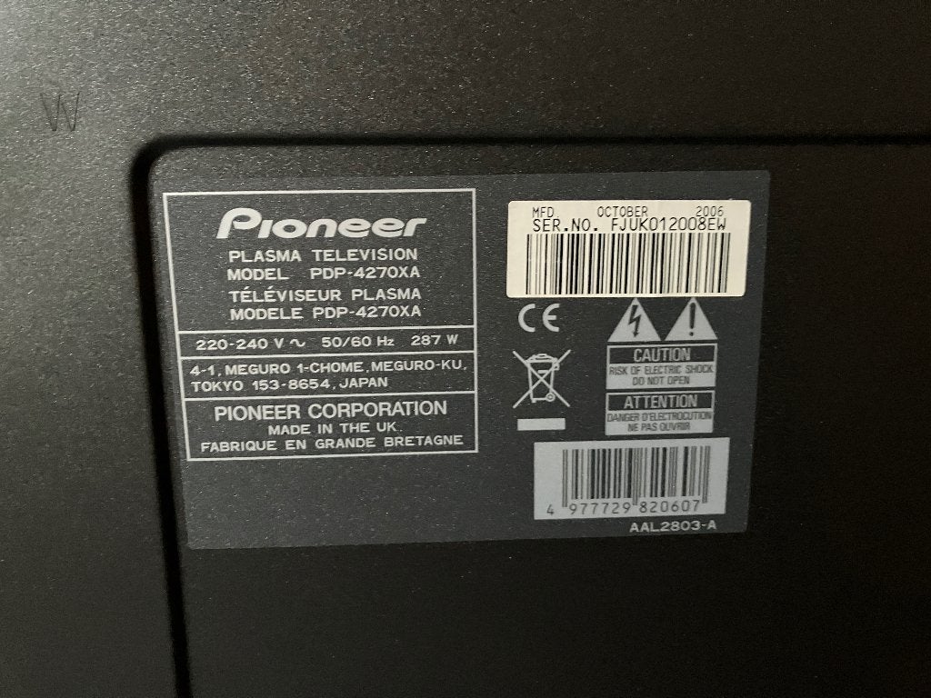 Tv pioneer, TV, Hi-fi & Vidéo, Enlèvement, Pioneer