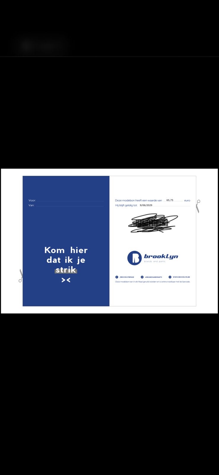 Cadeaubon Brooklynn twv €65,75 voor €25- €40gratis, Tickets en Kaartjes, Cadeaubon, Warenhuis- of Winkelbon