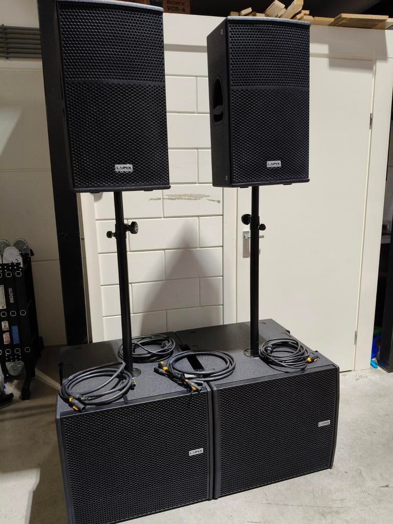 Lynx Pro Audio actieve set 18" sub / 12" top, Ophalen, Gebruikt, 120 watt of meer