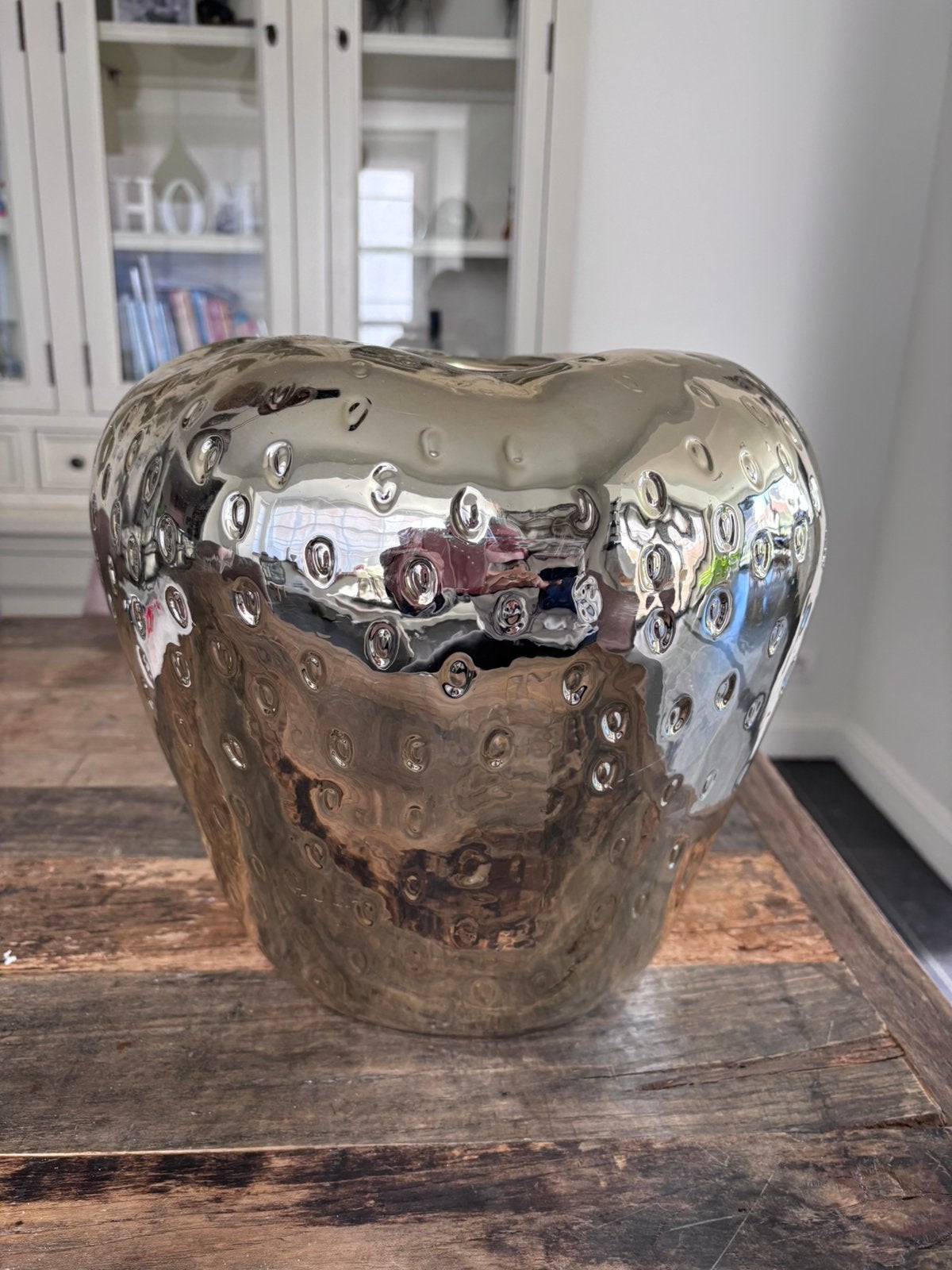 Vaas voor decoratie of om bloemstuk van te maken, Maison & Meubles, Enlèvement, Comme neuf, Argenté