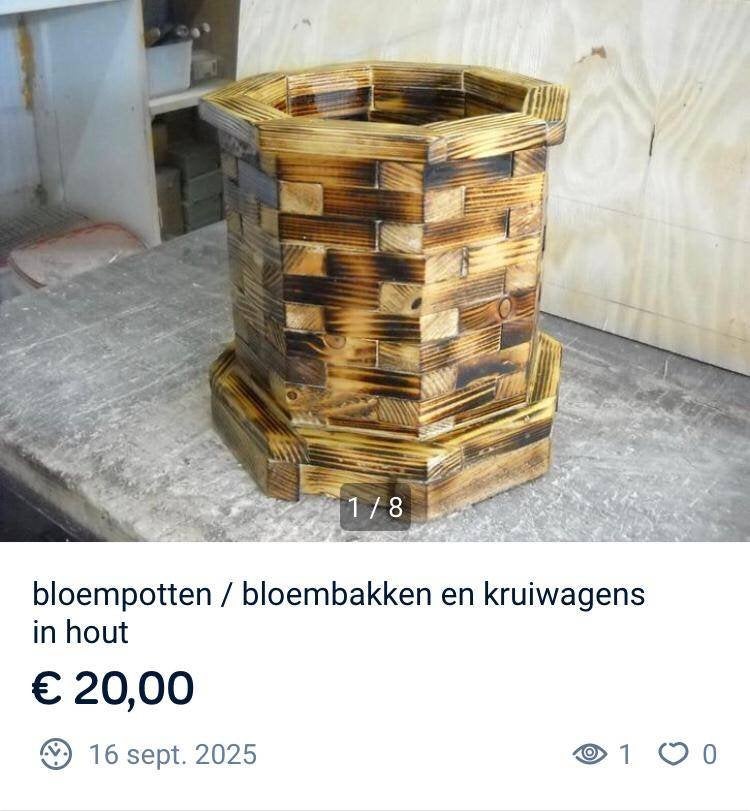 bloempotten en bloembakken, Tuin en Terras, Ophalen, Nieuw, Hout, Binnen