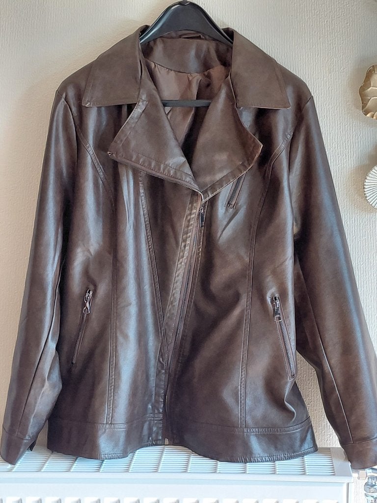 Retro motorbikerstijl jas 3XL (Nieuw), Ophalen of Verzenden, Nieuw, Maat 48/50 (M), Bruin