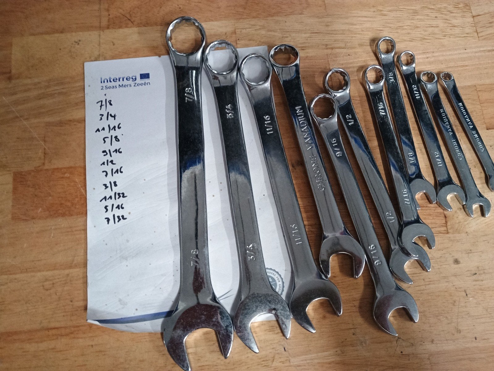 11 nieuwe ringsteeksleutels Engelse maten (inch , imperial ), Bricolage & Construction, Outillage | Outillage à main, Enlèvement ou Envoi