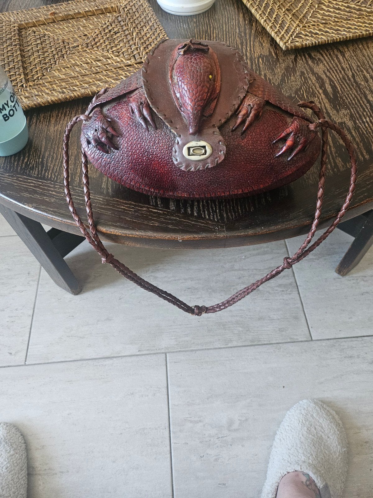 vintage gordeldier tasje, Handtassen en Accessoires, Ophalen, Zo goed als nieuw, Bruin, Overige typen