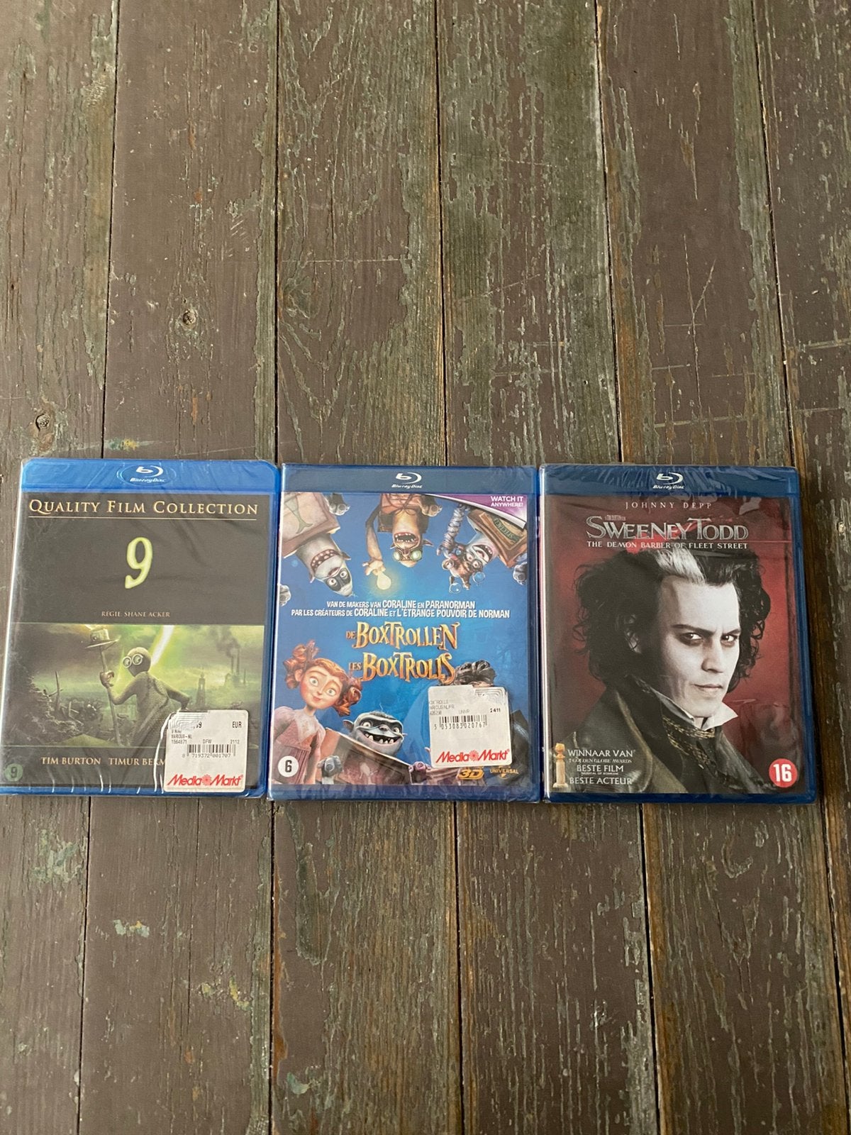Pakket 3x Blu-ray Tim Burton: Sweeney Todd, Boxtrolls,Film 9, Cd's en Dvd's, Engels, Nederlands, Ophalen of Verzenden, Blu-ray