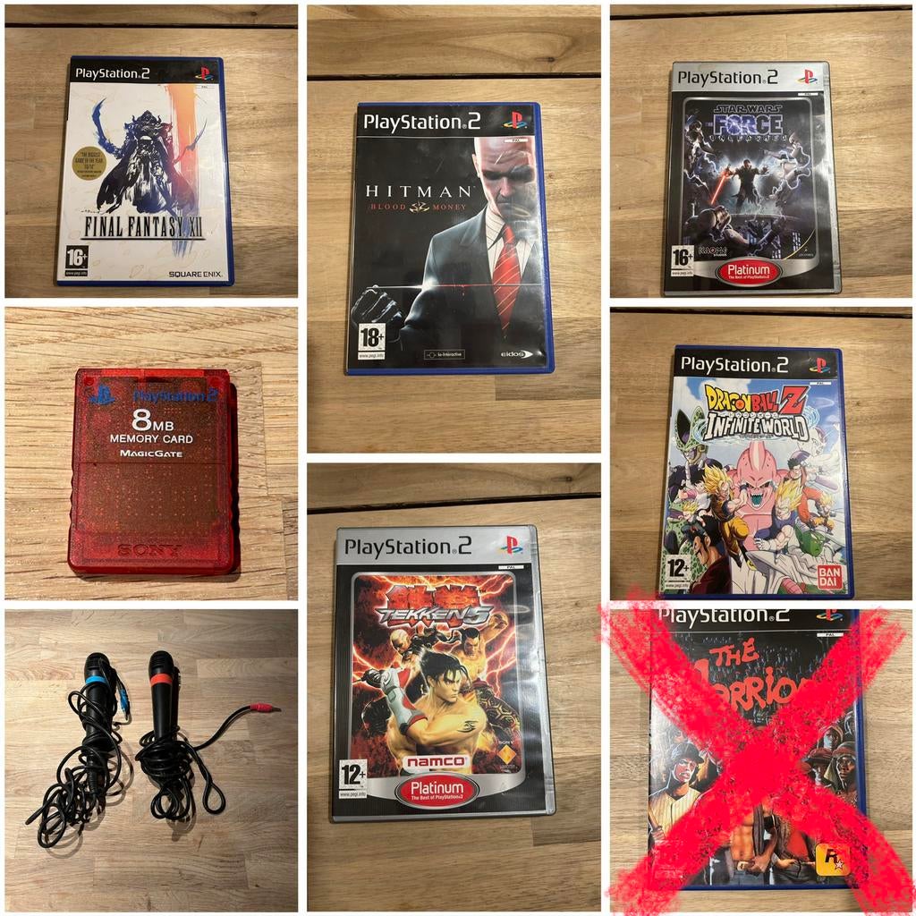 PS2 Bundel: 10 Games + Memory Card + Microfoons, Consoles de jeu & Jeux vidéo, Jeux | Sony PlayStation 2, Enlèvement, Utilisé