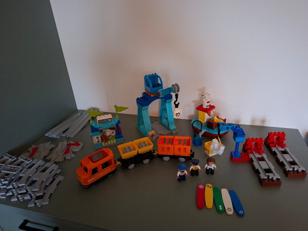 Duolo goederentrein 10875, Kinderen en Baby's, Ophalen, Zo goed als nieuw, Duplo, Inclusief doos