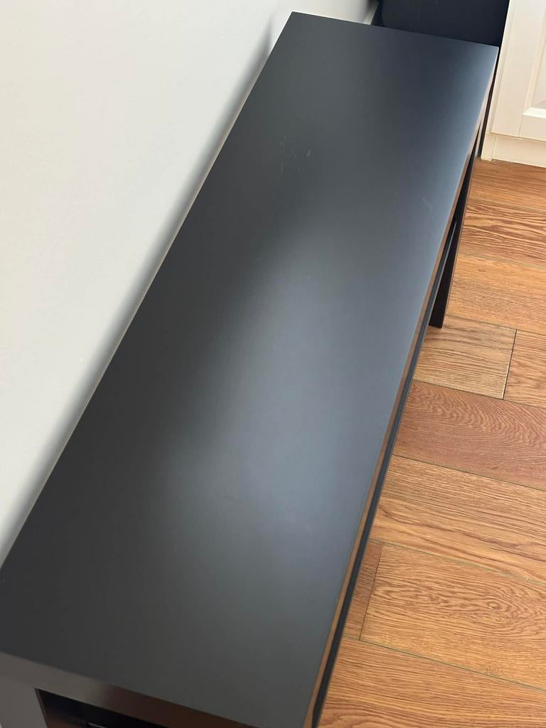 TV meubel IKEA Lack zwart - gebruikt, Audio, Tv en Foto, Ophalen, Gebruikt