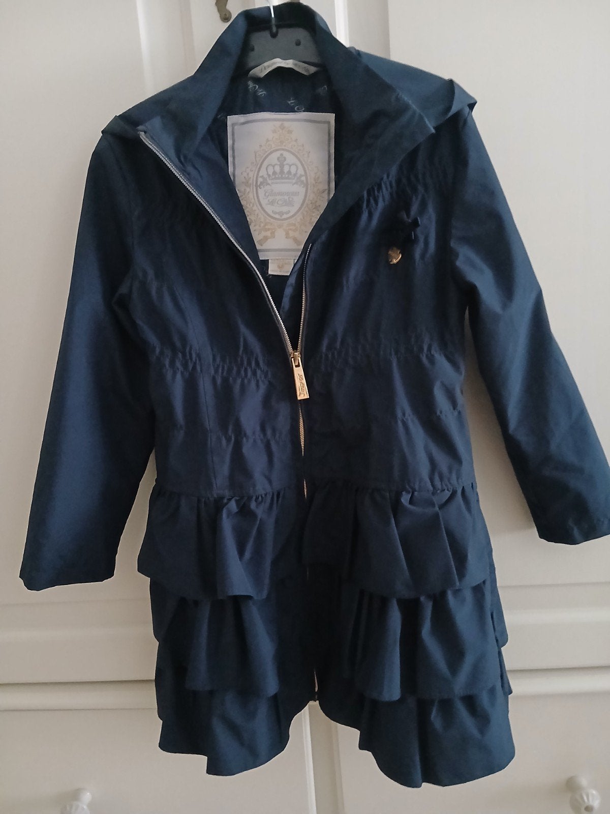 ZGAN marineblauw mantel LE CHIC met kap MT116 met zakken, Kinderen en Baby's, Ophalen of Verzenden, Zo goed als nieuw