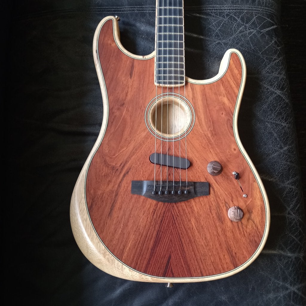Neuve: Fender American LTD Acoustasonic Strato Cocobolo/Eb, Musique & Instruments, Enlèvement ou Envoi, Neuf, Semi-solid body