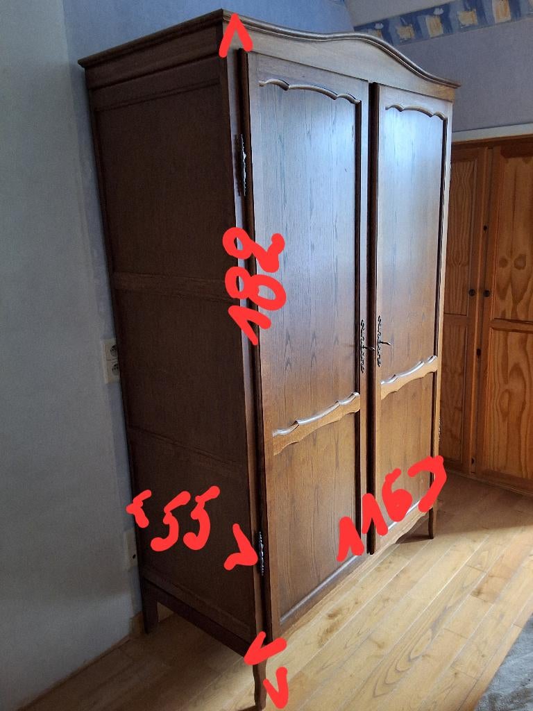 Garde robe, Ophalen, Met deur(en), 100 tot 150 cm, Eikenhout