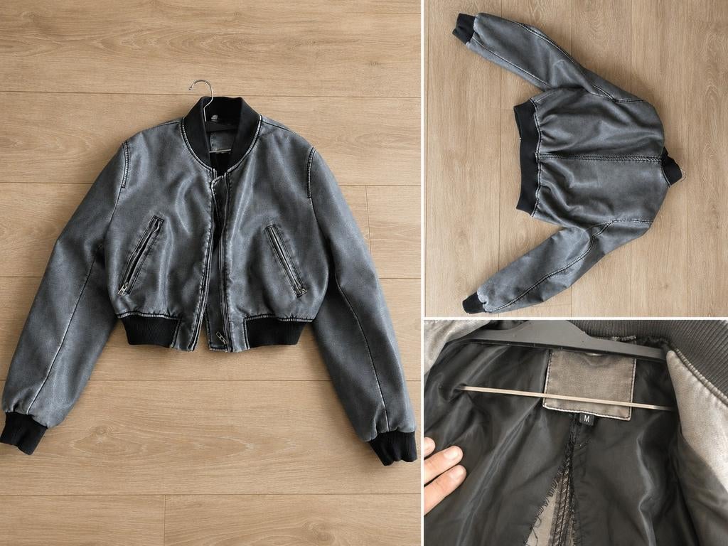 Veste cuir femme, Kleding | Dames, Jassen | Zomer, Ophalen, Gedragen, Maat 36 (S), Grijs