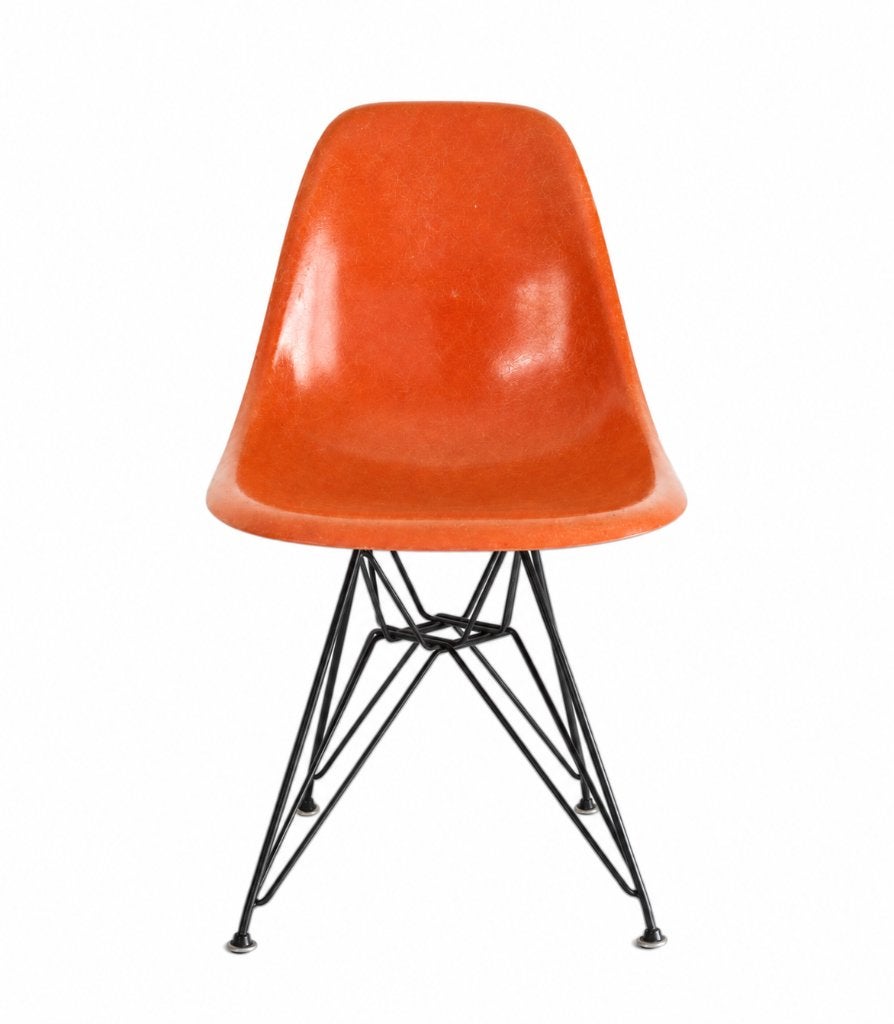 Vintage Eames glasvezel stoel Herman Miller - Orange, Antiquités & Art, Enlèvement ou Envoi, Chaise, Marqué