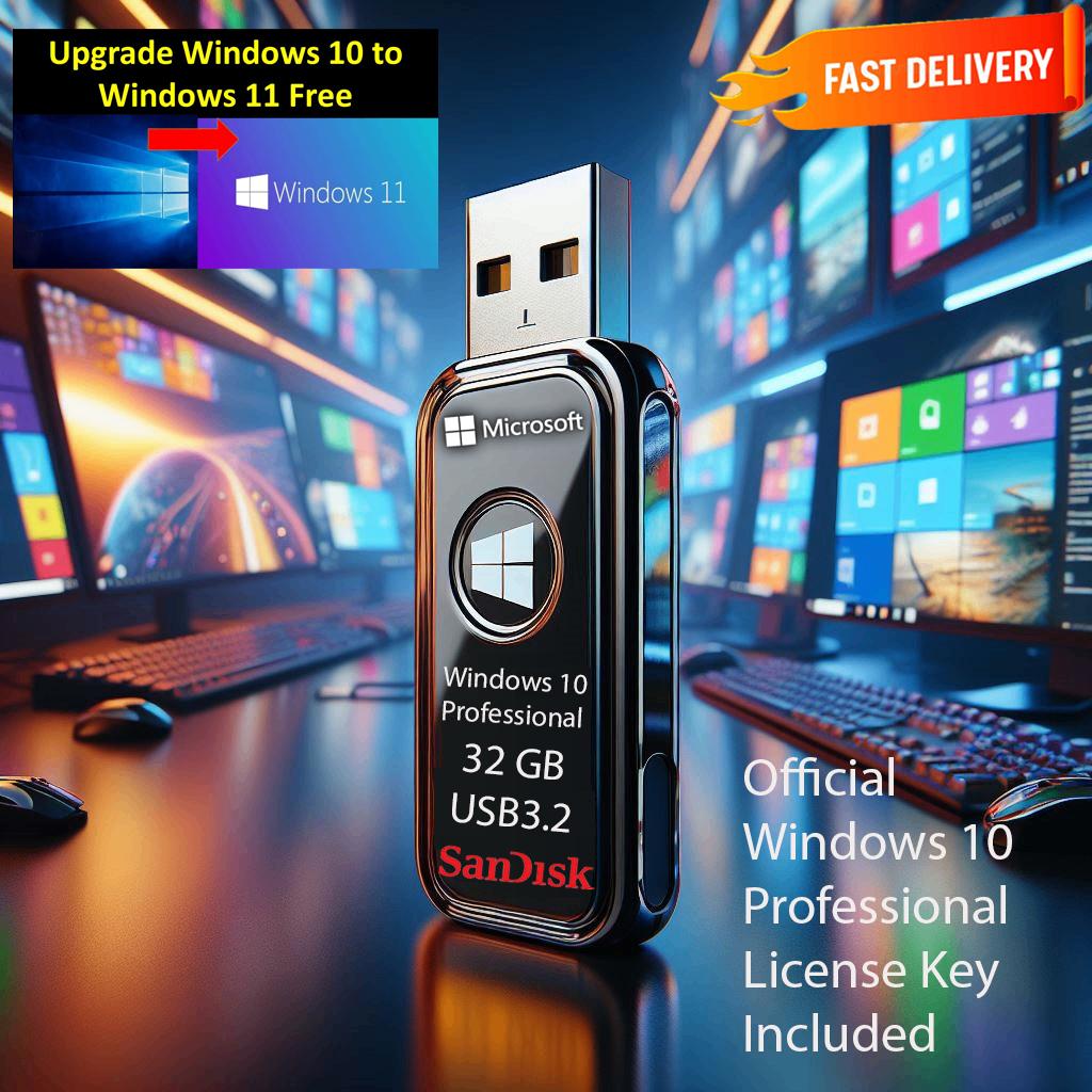 Windows 10 Pro avec Licence Officielle+Update Windows 11 Pro, Envoi, Neuf, Windows