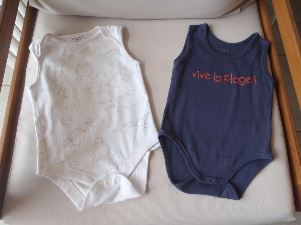1 lot de 2 body taille 74, Enlèvement ou Envoi, Comme neuf, Garçon, Vêtements de nuit ou Sous-vêtements