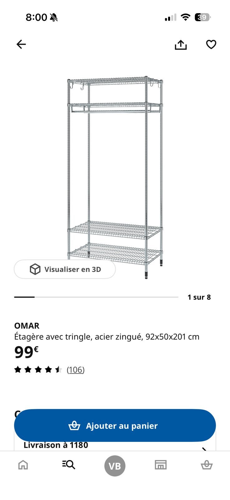 IKEA Omar, Enlèvement, Comme neuf