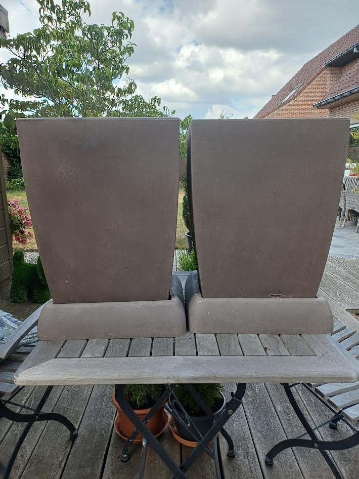 2 bloembakken met schaal, Tuin en Terras, Ophalen, Gebruikt