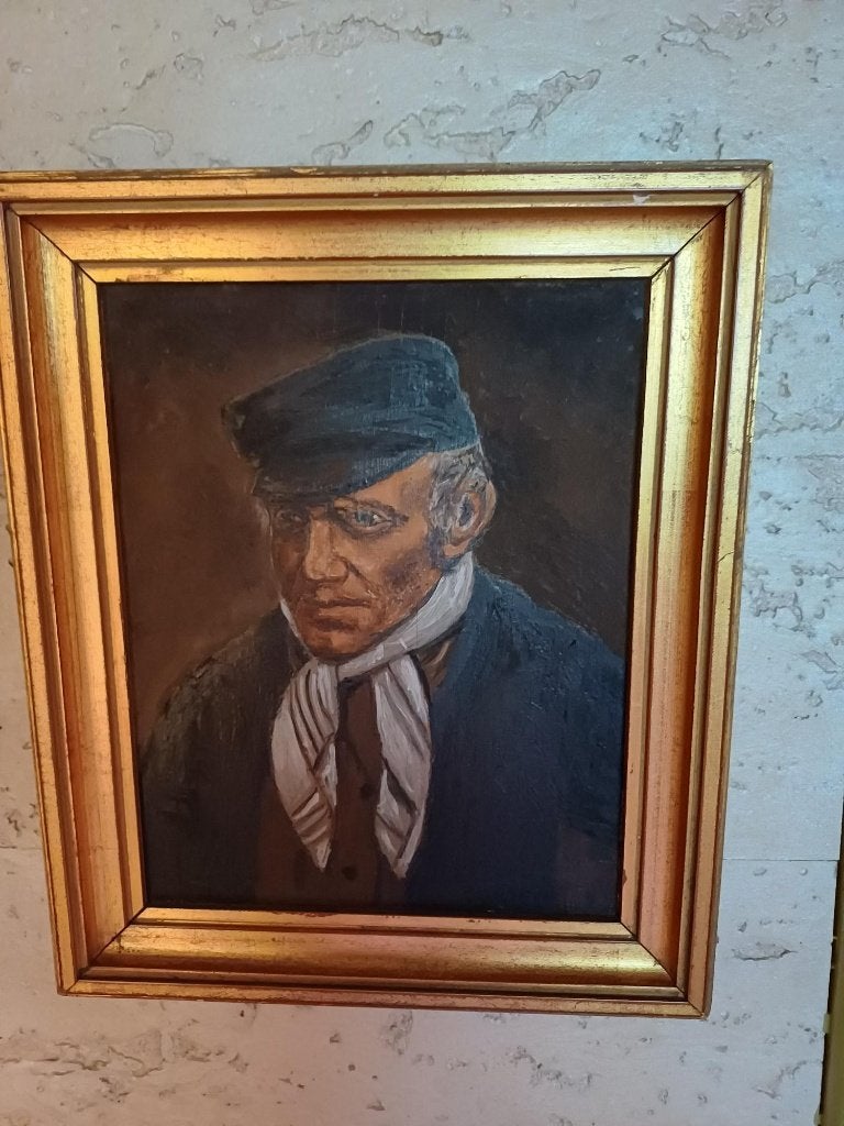Schilderijtje met zeeman, Antiek en Kunst, Ophalen of Verzenden